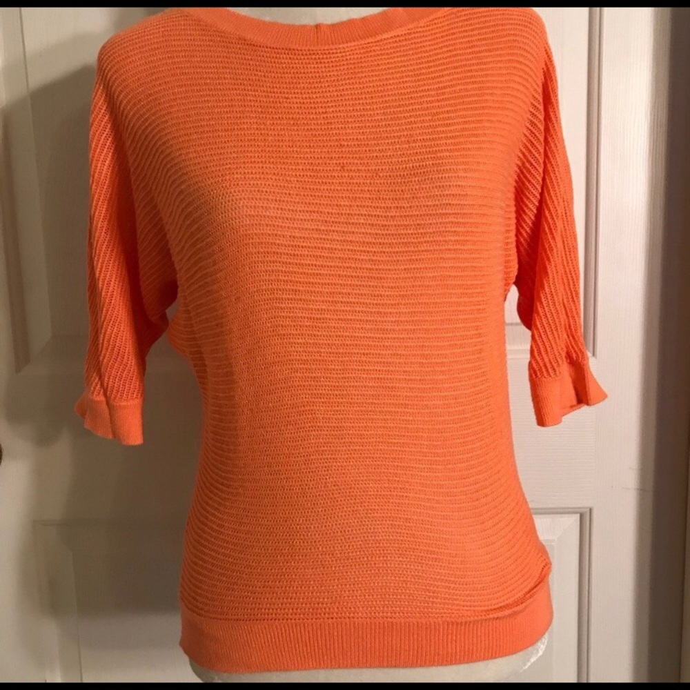 Express Orange Dolman Sleeve Mesh Top